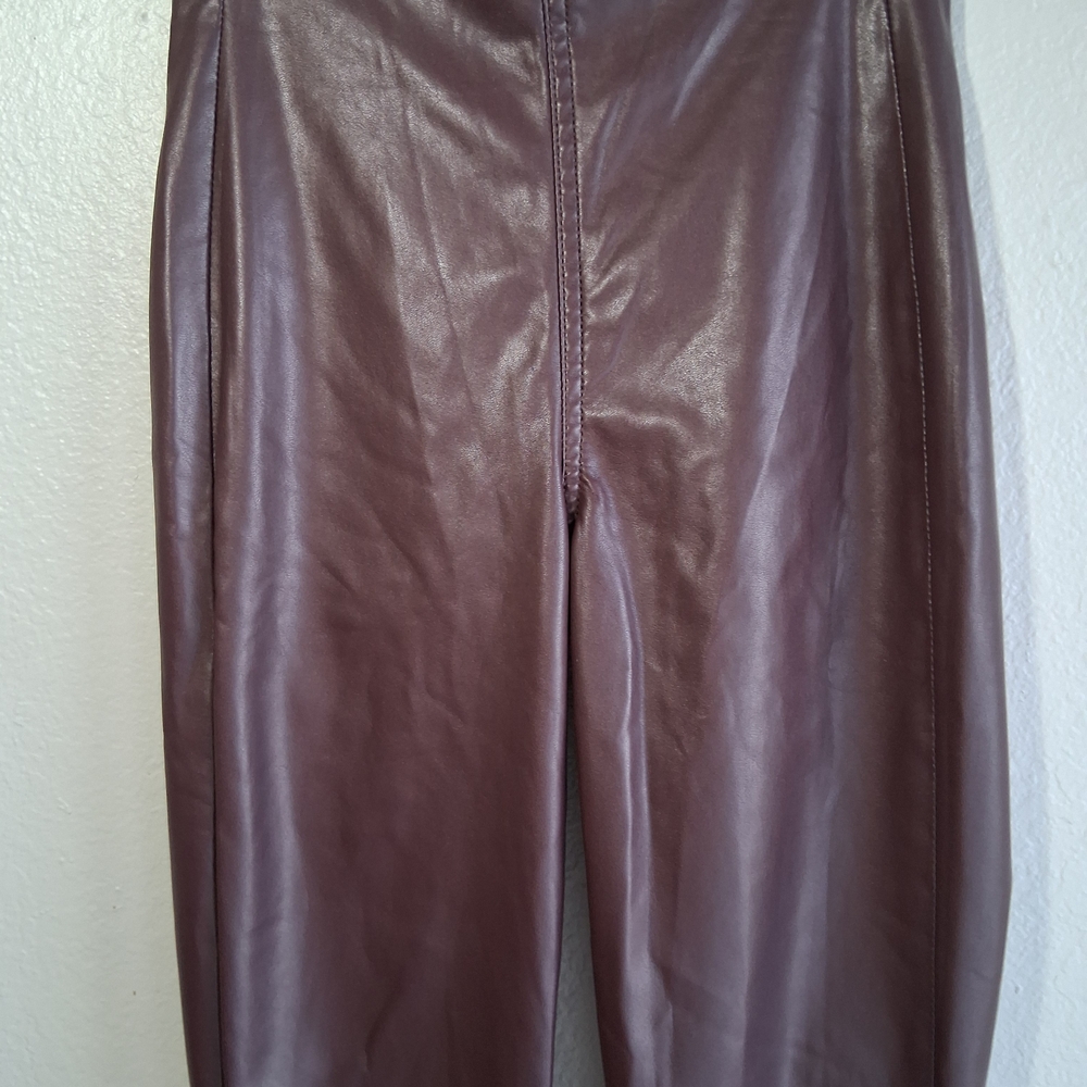 Rag & Bone Deep Burgundy Nina  Faux Leather Skinny Pants Sz. XS  Festival Boho - Picture 7 of 15